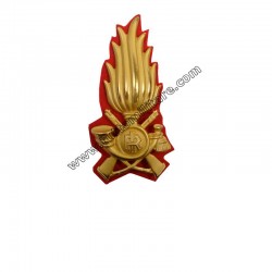 Fregio Metallico Comandante Guardia di Finanza su Panno Rosso