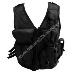 Gilet Tattico Nero in Cordura