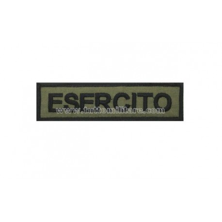 Targhetta Ricamata Esercito Fondo Verde Oliva con Velcro