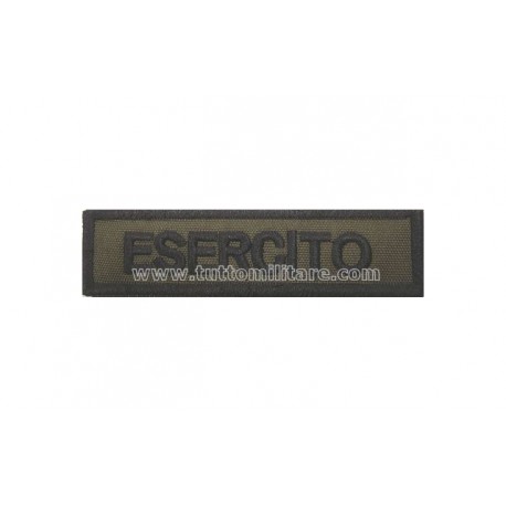 Targhetta Ricamata Esercito Fondo Verde Oliva con Velcro