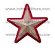 Stella Militare Argento Zigrinata Bordo Rosso a 5 Punte