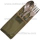 Set Posate Pieghevoli da Campo con Astuccio Nylon Verde