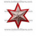 Stella Militare Argento 6 Punte Bordo Rosso