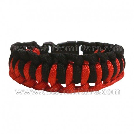 Braccialetto Paracord 550 Tooth Dragon Rosso Nero