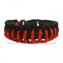 Braccialetto Paracord 550 Tooth Dragon Rosso Nero