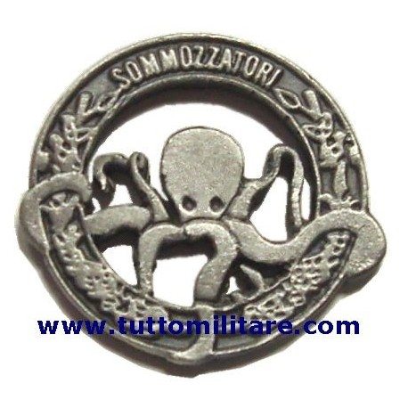 Distintivo Metallo Sommozzatori Argentato Marina Militare