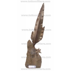 Scultura Penna Alpina Edelweiss su Roccia
