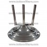 Base da Ufficio Ottone Cromato Lucido 3 Innesti